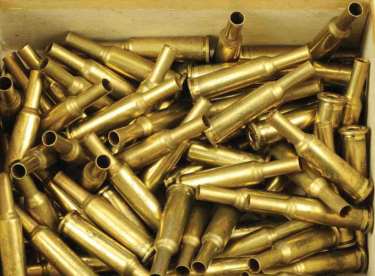 When converting any case to another dimension, it’s good to have a quantity of brass made up after each stage of forming to help move the process along without interruption or changing the dies.